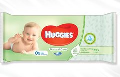 Вологі серветки Huggies Natural Care з екстрактом алое, 1уп/56шт, 56 шт