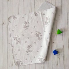 Пеленка непромокаемая из жаккардовой ткани Руно, мишка на луне, Унисекс, 50х70 см