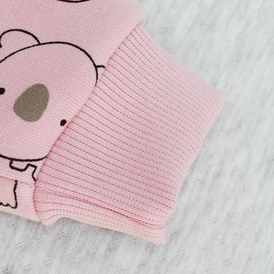 Теплий комбінезон на блискавці ніжки відкриті Minikin, тринитка з начосом, рожевий з малюнком, Дівчинка, 74