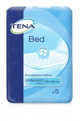 Пелюшки одноразові вбираючі Tena Bed Plus, 60х60 см, 1уп/5шт, 60х60 см, 5 шт