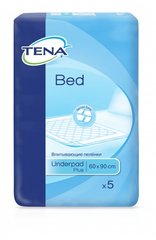Пеленки одноразовые впитывающие Tena Bed Plus, 60х90 см, 1уп/5шт, 60х90 см, 5 шт
