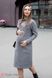 Трендовое теплое платье для беременных и кормящих ALLIX Yula Mamma, темно-серое меланж, S