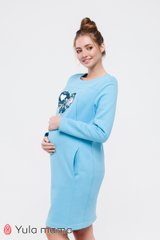 Тепла сукня для вагітних та годуючих MILANO Yula Mamma, блакитне, S